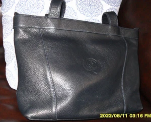 TED LAPIDUS SCHWARZ LEDER SCHULTERTASCHE HANDTASCHE HANDTASCHE BEUTELTASCHE HERGESTELLT IN FRANKREICH 12" X10" - Bild 1 von 13