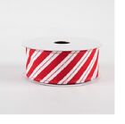 NEUF ruban à rayures bonbons rouge et blanc de Noël, 10 yards, 1,5" de large, 75222-09-12