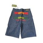 Gucci 100 Collection “Music Is Mine” Long Denim Shorts Size 38 (Fits 36)