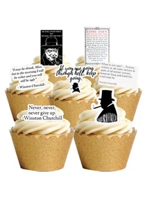 Cake Toppers Winston Churchill Quotes Remembrance 16 Stand Up Edible Wafer Paper - Picture 1 of 10