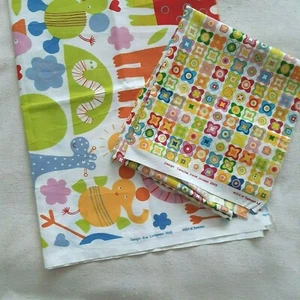 IKEA Cotton Fabric 30x46" / 76 x 117 cm & 20x47"/ 50 x 120 cm Lot of 2 Remnants - Picture 1 of 6