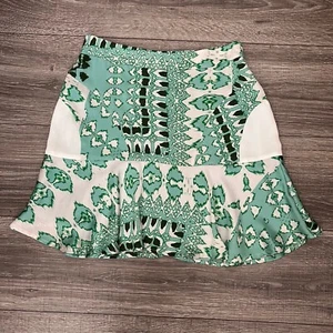 Collective Concepts Womens Skirt Size XS Mint Green Cream Print Flutter Lined - Picture 1 of 11