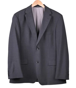 Hugo Boss Stretch USA Made Charcoal Gray Wool 2pc Suit Jacket Pants 42 S - Picture 1 of 10
