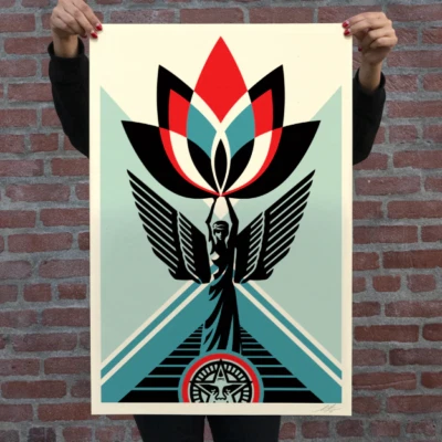 Shepard Fairey (OBEY) - Lotus Angel - Signiert - 2025 - Bild 1 von 4