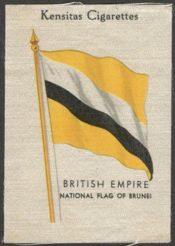 Malaya vintage poster stamp made of SILK - Flag of BRUNEI Cover