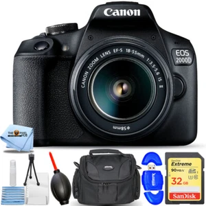 Canon EOS 2000D / Rebel T7 with 18-55mm IS II Lens - Essential 32GB Bundle - Picture 1 of 4