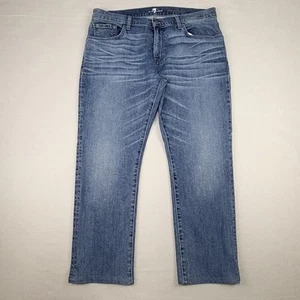 7 For All Mankind Jeans Herren 36x28 Blau Medium Wash The Straight Denim Distress - Bild 1 von 19
