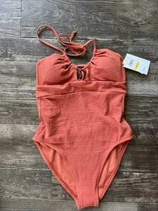 Becca One Piece Womens Orange Rust Color Code Multi-Way Swimsuit size Medium - Picture 1 of 6
