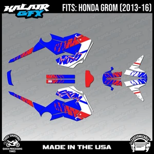 Graphics Kit for Honda Grom OG (2014-2016) MSX 125 Shred Series - Red Blue - Bild 1 von 4