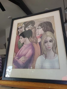 1962 Margaret Keane Print With Newspaper Article From 1992 - Picture 1 of 7
