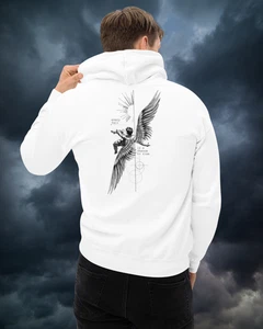 Fallen Angel Graphic Hoodie Inspirational Quote Sweatshirt Unisex Back Print Top - Picture 1 of 17