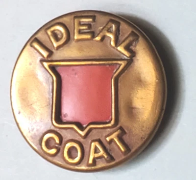 Bb shield cut out IDEAL COAT Antique Wobble Shank Overall BUTTON Medium - Image 1 of 2