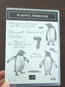 Stampin Up! Juego de estampillas adhesivas PINGÜINOS JUGUETONES frases manualidades vacaciones invierno - Imagen 1 de 3