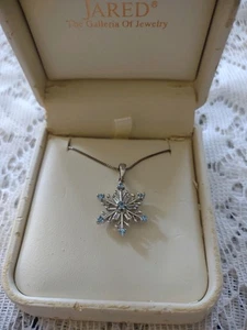 Collar Copo de Nieve Topacio Cristal Transparente 925 De Colección Plata Esterlina - Imagen 1 de 7