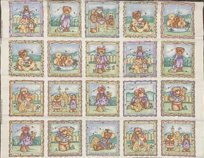 Osos de Colección Dianna Marcum Marcus Bros en Panel de Algodón Religioso Lavanda 35" x 45" Foto 1 de 4