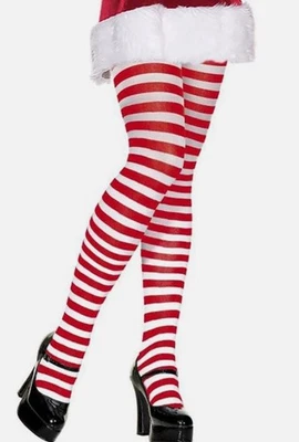 NUEVAS Medias de Bastón de Caramelo a Rayas Rojas y Blancas para Mujer - Talla Única S, M, L Foto 1 de 2