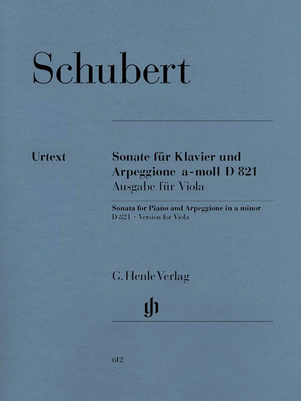 Schubert Sonata Piano Arpeggione A Minor D 821 Viola Henle Urtext Music Book - Image 1 of 1