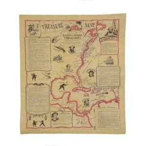Sunken Buried Treasure Shipwreck Map Pirates Captain Kidd Blackbeard Calico Jack - Picture 1 of 1