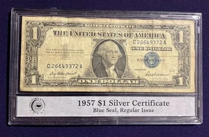 1957 $1 dollar bill US Federal Reserve note one dollar SILVER CERTIFICATE - Picture 1 of 2