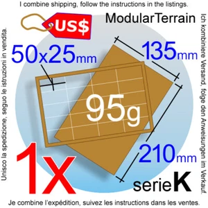 1x Bandeja de Movimiento MDF 5x4 (K 0mm) 25x50mm Base Cuadrada Warhammer 40k Bicicleta de Caballería - Imagen 1 de 3