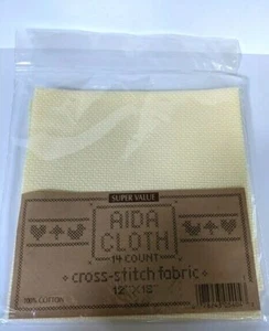 Ivory Aida Cloth Cross Stitch Fabric 14 Count 12" x 18" - Picture 1 of 4