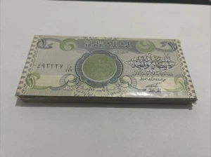 Iraq 100 Pcs Bundle One Dinar Iraqi Banknotes UNC 1992 - Picture 1 of 6