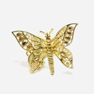 Vtg Germany Sterling Silver vermeil Butterfly SINGLE Earring filigree Clip On - Picture 1 of 6