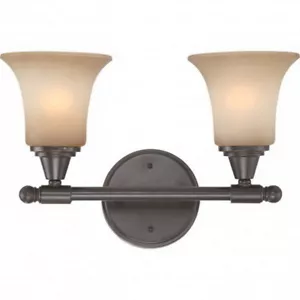 Nuvo Surrey 2 Light Vintage Bronze Vanity Wall Light - Picture 1 of 1