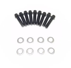 SB Chevy 327 350 383 12 Point Black Oxide Grade 8 Cast Valve Cover Bolt Kit NEW - Bild 1 von 2