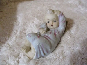 Statuina bambino pianoforte bisque vintage Lefton Japan - Foto 1 di 4