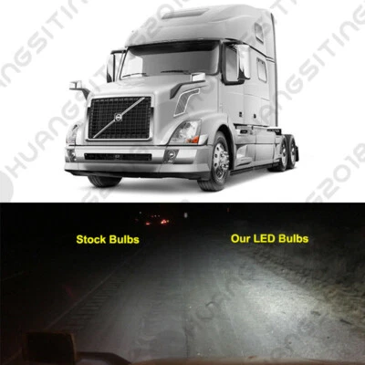 2x White LED H11 Low Beam Headlight Bulb For 04-15 Volvo VNL VNM 630 670 730 780 - Изображение 1 из 4