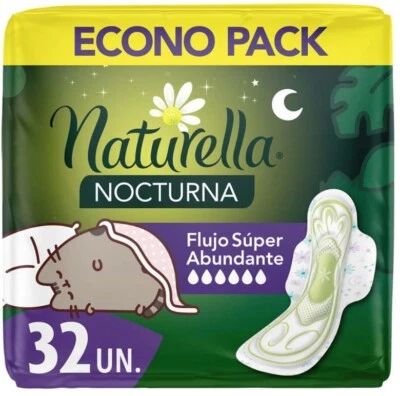 Naturella Sanitary Pads Overnight 32 pack Flujo super Abundante - Image 1 of 4