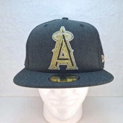 New Era 59Fifty Los Angeles Angels Exclusive Fitted Hat Size 7 3/4 Gold Logos  - Image 1 of 4