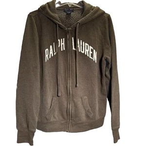 Ralph Lauren Para Hombres XL Sudadera con Capucha Verde Oliva Blanco Ralph Lauren Letras De Colección Cremallera Completa - Imagen 1 de 9