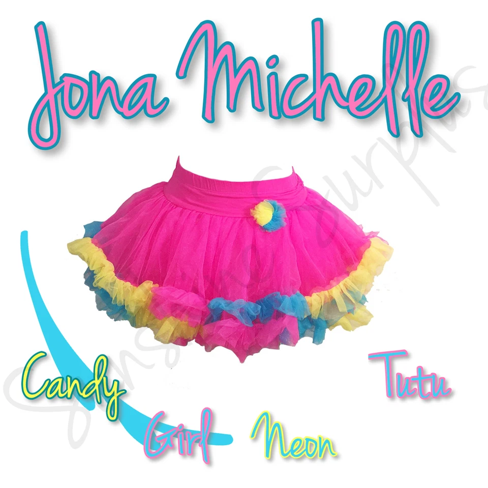 Falda TUTU Jona Michelle Niña Caramelo Neón Multicolor Encaje Nueva con Etiquetas Foto 1 de 1