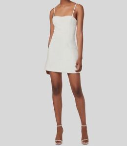 $128 French Connection Women's White Sweetheart Open Tie Back Dress Size US 4