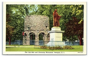 Old Mill and Channing Monument in Newport Rhode Island Postcard - Picture 1 of 2