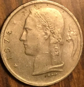 1974 BELGIUM 1 FRANC COIN - Picture 1 of 2