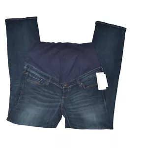 Maternity H&M Mama Denim Stretch Long Straight High Rib Jean Pant 4 6 8 10 12 14 - Picture 1 of 4