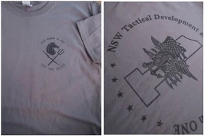 Navy Seals Black Squadron Devgru Silk Screened T-Shirt Gray Large US 6oz - Picture 1 of 2