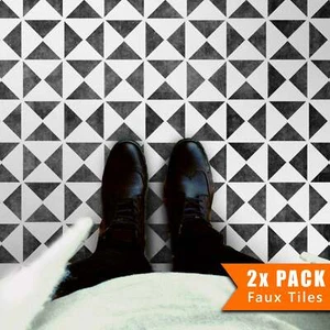Faux Tile Stencils - Paint Tile Effect on Floors Walls Garden Patios - Samara - Picture 1 of 7