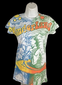 Alice In Wonderland Lat Brand Full Front Graphic Tee Shirt girls SZ S NWOT - Picture 1 of 8