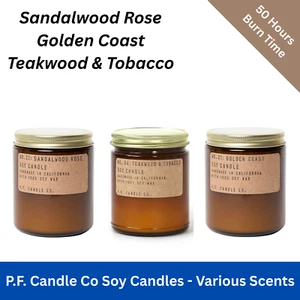 P.F. Candle Co. 7,2 oz candela in vaso standard - legno di teak e tabacco - Foto 1 di 9