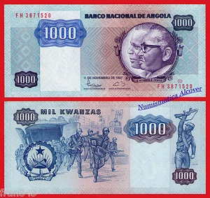 ANGOLA 1000 kwanzas 1987 Pick 121 b  SC /  UNC  - Picture 1 of 1