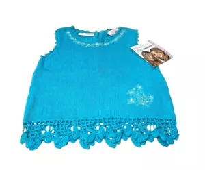 Camiseta sin mangas vintage Y2K 2003 Mary-Kate & Ashley niñas pequeñas ganchillo talla 4T con etiqueta - Imagen 1 de 5