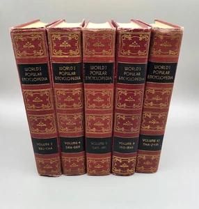 World's Popular Encyclopedia Volumes 2 4 5 6 10 Antique Hardcover Books 1937 - Bild 1 von 11