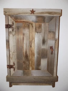 Rustic reclaimed Farmhouse Medicine Cabinet with solid door - Picture 1 of 10