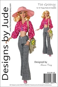 Too Groovy Doll Clothes Sewing Pattern for 16" Poppy& Tulabelle Dolls Integrity - Picture 1 of 4