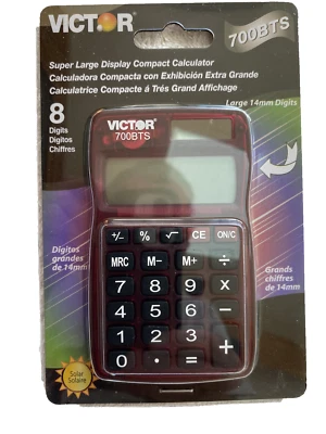 VICTOR 700BTS COMPACT CALCULATOR 8 DIGITS, NEW IN PACKAGE W/ FREE SHIPPING! - Image 1 of 4