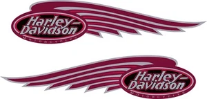 Fits Harley Davidson Gas Tank Vinyl Decals Springer FXSTS Silver & Plum 2 pcs - Foto 1 di 1